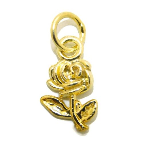COPY - 14K Rose Charm Yellow Gold Pendant Charm
